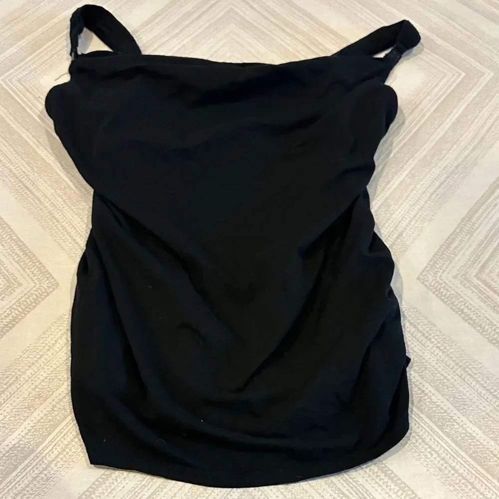 Liz Lange Maternity for Target Black Tank Top Unhookable Straps Size Small